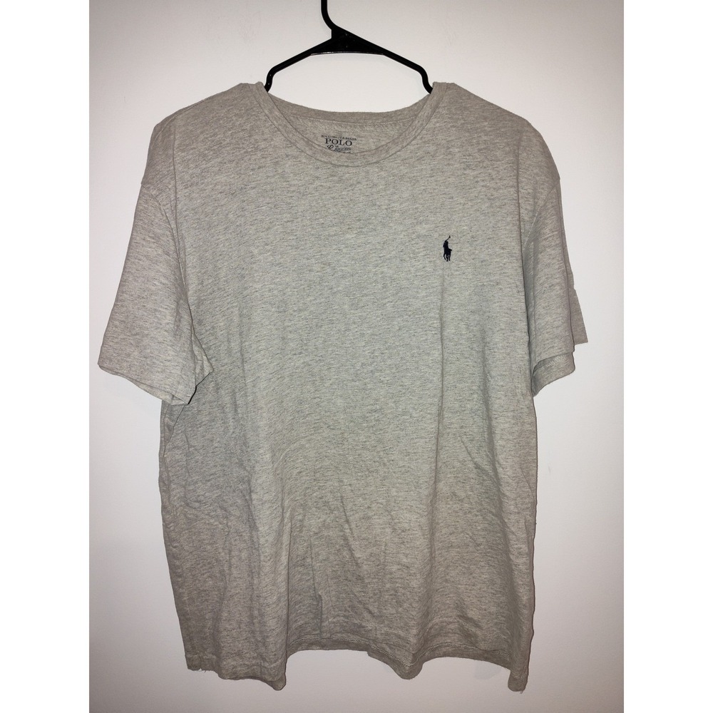 Polo Ralph Lauren Mens Heather Grey Cotton Short Sleeve Pony T-Shirt Large